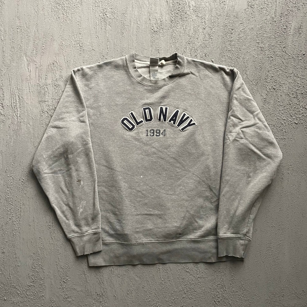 Vintage Old Navy Crewneck Sweatshirt Mens Large Grey 90s